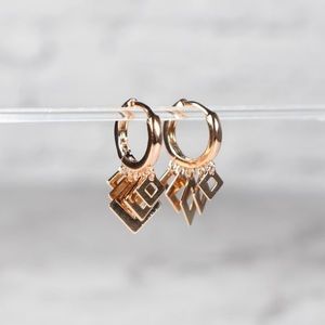 Hoop Dangle Earrings - Huggie Earring - Minimalist Earring - Antitarnish Hoops